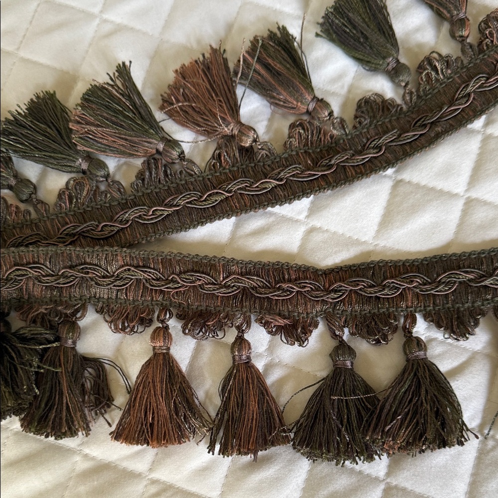 Conso International hand tied  3 3/4 inch tassel fringe in Green